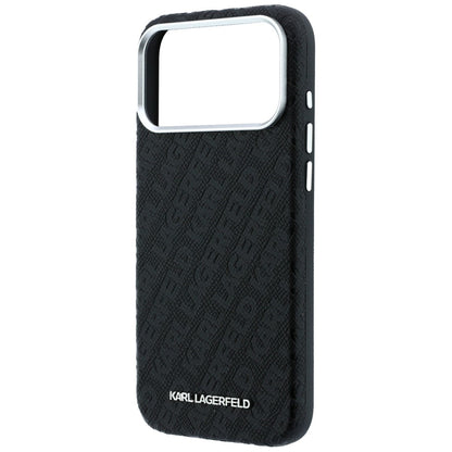 Coque MagSafe pour Apple iPhone 18 Pro Max / 17 Pro Max, Karl Lagerfeld, Logo Métal Grainé, Noire