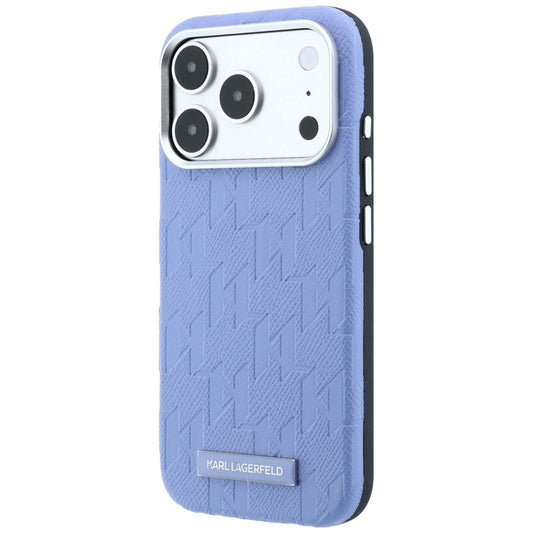 Coque MagSafe pour Apple iPhone 18 Pro Max / 17 Pro Max, Karl Lagerfeld, Logo en résine mono grainée, Bleu