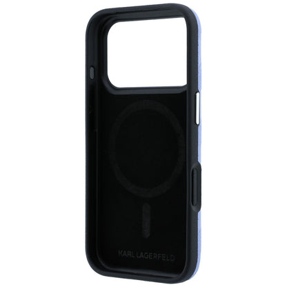 Coque MagSafe pour Apple iPhone 18 Pro Max / 17 Pro Max, Karl Lagerfeld, Logo en résine mono grainée, Bleu