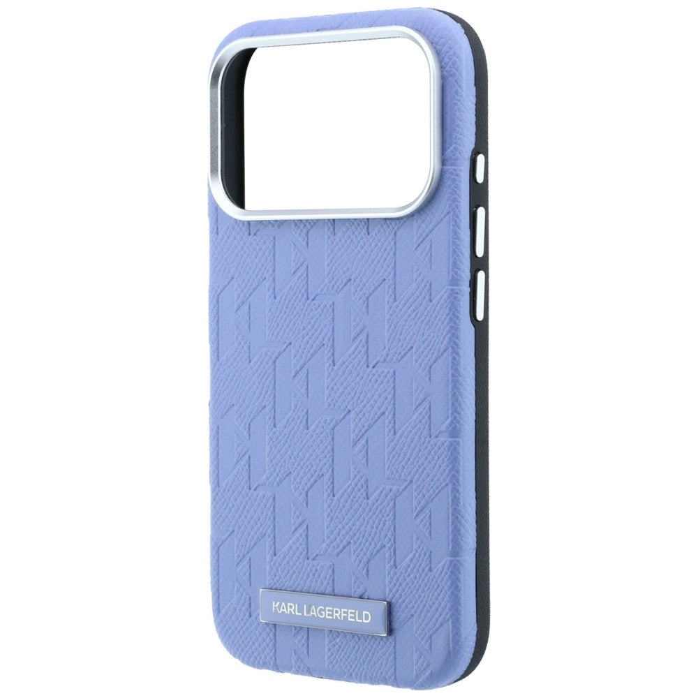 Coque MagSafe pour Apple iPhone 18 Pro Max / 17 Pro Max, Karl Lagerfeld, Logo en résine mono grainée, Bleu