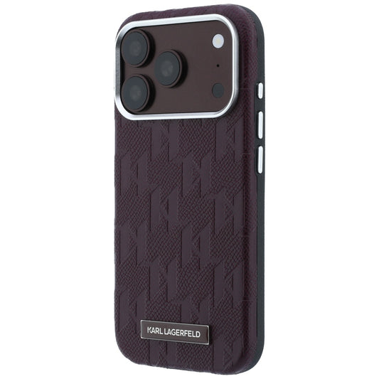 Coque MagSafe pour Apple iPhone 18 Pro Max / 17 Pro Max, Karl Lagerfeld, Logo en résine mono grainée, Bordeaux