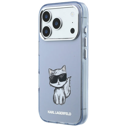 Coque MagSafe pour Apple iPhone 18 Pro Max / 17 Pro Max, Karl Lagerfeld, IML Choupette Body Sketch Print, Bleue