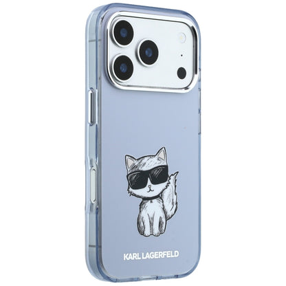 Coque MagSafe pour Apple iPhone 18 Pro Max / 17 Pro Max, Karl Lagerfeld, IML Choupette Body Sketch Print, Bleue