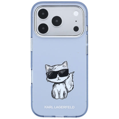 Coque MagSafe pour Apple iPhone 18 Pro Max / 17 Pro Max, Karl Lagerfeld, IML Choupette Body Sketch Print, Bleue