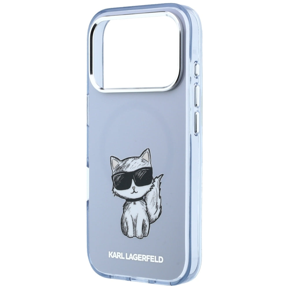 Coque MagSafe pour Apple iPhone 18 Pro Max / 17 Pro Max, Karl Lagerfeld, IML Choupette Body Sketch Print, Bleue