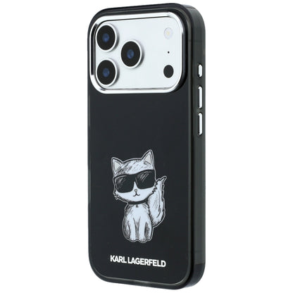 Coque MagSafe pour Apple iPhone 18 Pro Max / 17 Pro Max, Karl Lagerfeld, IML Choupette Body Sketch Print, Noire