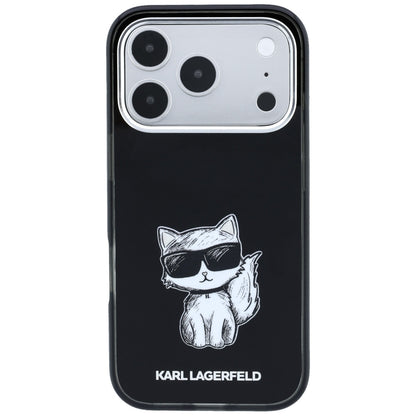 Coque MagSafe pour Apple iPhone 18 Pro Max / 17 Pro Max, Karl Lagerfeld, IML Choupette Body Sketch Print, Noire