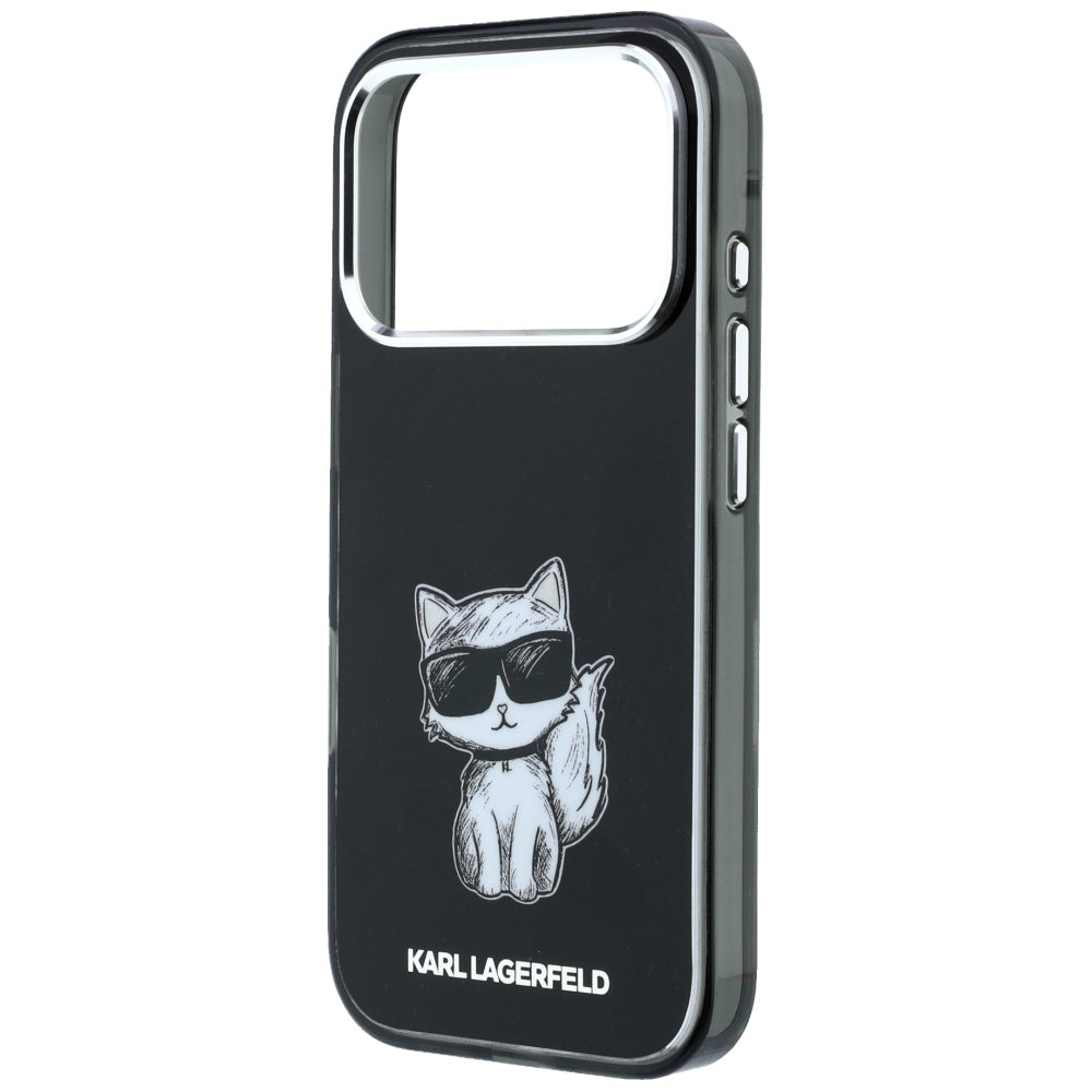 Coque MagSafe pour Apple iPhone 18 Pro Max / 17 Pro Max, Karl Lagerfeld, IML Choupette Body Sketch Print, Noire