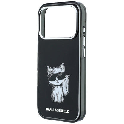 Coque MagSafe pour Apple iPhone 18 Pro Max / 17 Pro Max, Karl Lagerfeld, IML Choupette Body Sketch Print, Noire