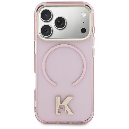 Coque MagSafe pour Apple iPhone 18 Pro Max / 17 Pro Max, Karl Lagerfeld, logo IML Karl Head, rose