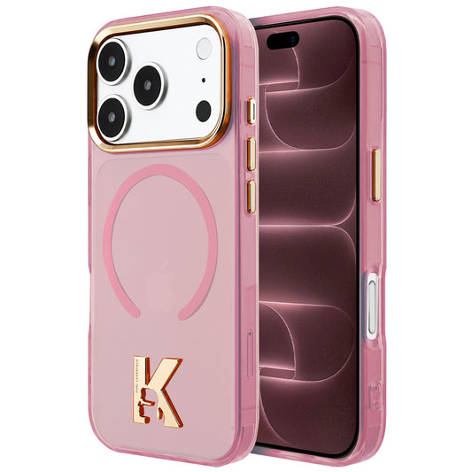 Coque MagSafe pour Apple iPhone 18 Pro Max / 17 Pro Max, Karl Lagerfeld, logo IML Karl Head, rose