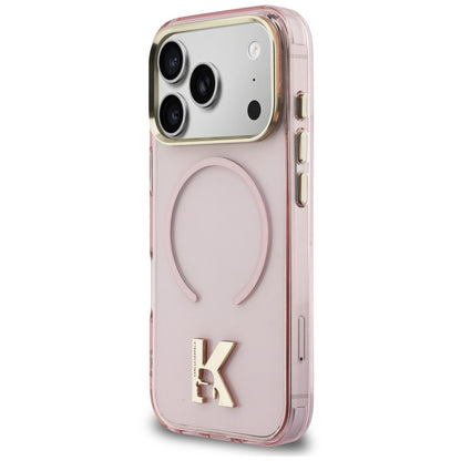 Coque MagSafe pour Apple iPhone 18 Pro Max / 17 Pro Max, Karl Lagerfeld, logo IML Karl Head, rose