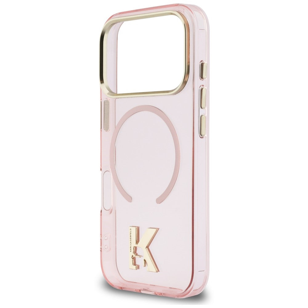 Coque MagSafe pour Apple iPhone 18 Pro Max / 17 Pro Max, Karl Lagerfeld, logo IML Karl Head, rose