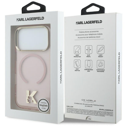 Coque MagSafe pour Apple iPhone 18 Pro Max / 17 Pro Max, Karl Lagerfeld, logo IML Karl Head, rose