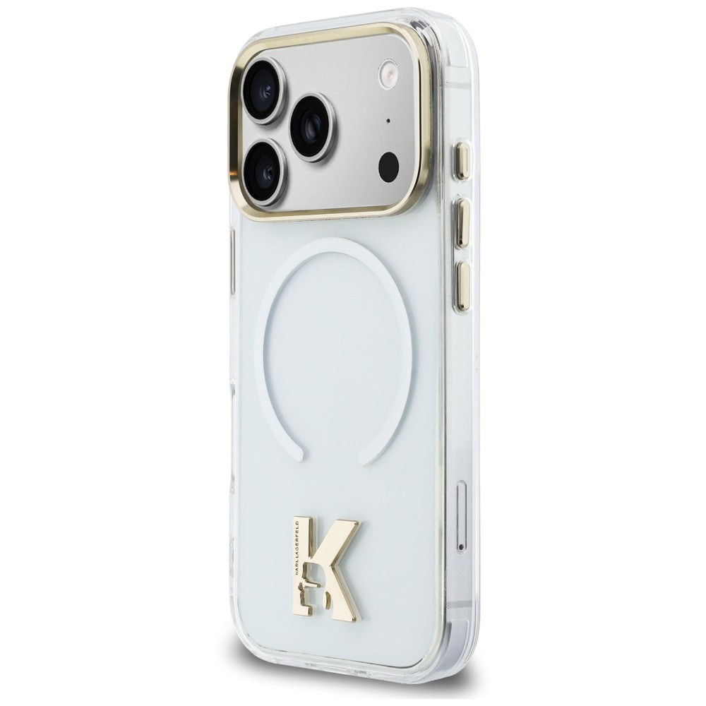 Coque MagSafe pour Apple iPhone 18 Pro Max / 17 Pro Max, Karl Lagerfeld, logo IML Karl Head, transparente
