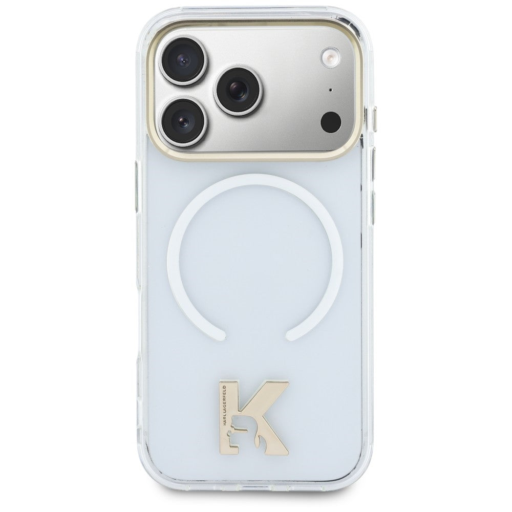 Coque MagSafe pour Apple iPhone 18 Pro Max / 17 Pro Max, Karl Lagerfeld, logo IML Karl Head, transparente