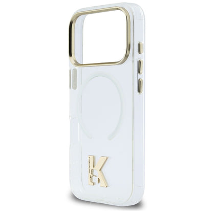 Coque MagSafe pour Apple iPhone 18 Pro Max / 17 Pro Max, Karl Lagerfeld, logo IML Karl Head, transparente