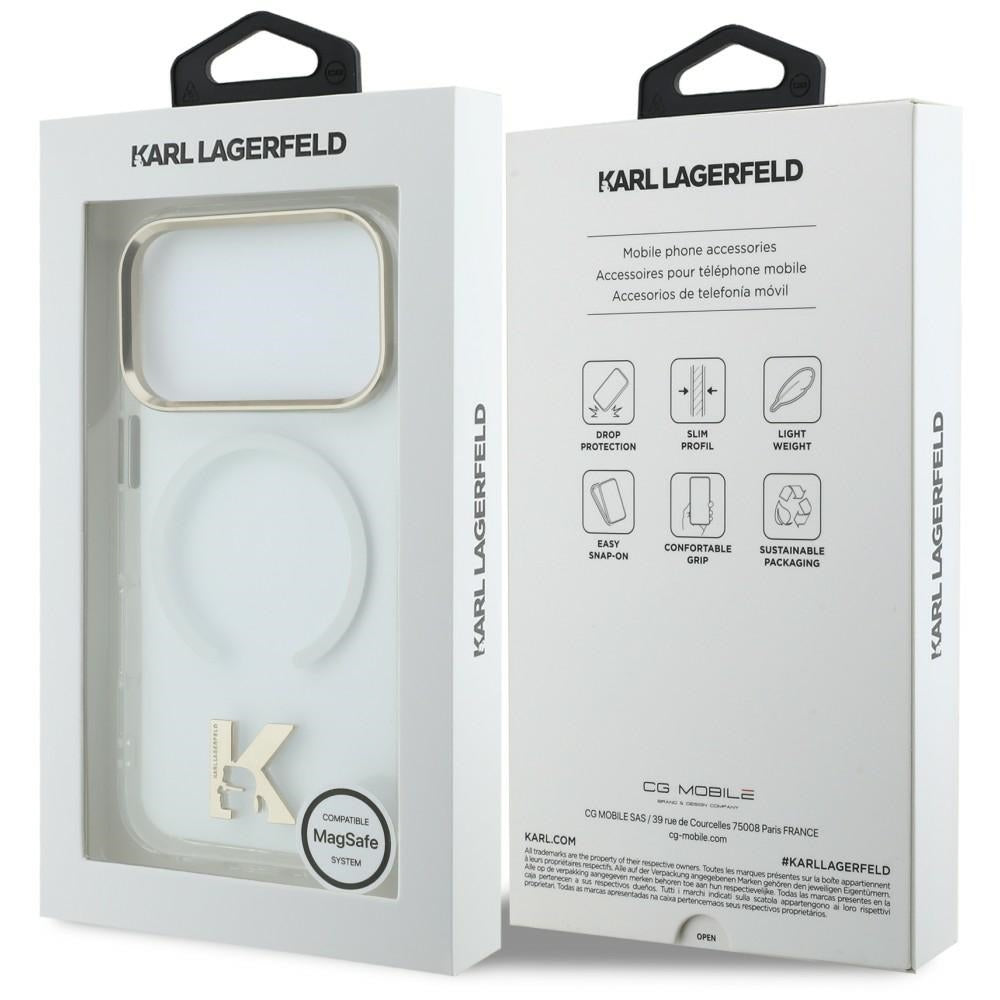 Coque MagSafe pour Apple iPhone 18 Pro Max / 17 Pro Max, Karl Lagerfeld, logo IML Karl Head, transparente