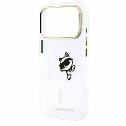 Coque MagSafe pour Apple iPhone 18 Pro Max / 17 Pro Max, Karl Lagerfeld, IML Peekaboo Print et Cadre Métallique, Transparente