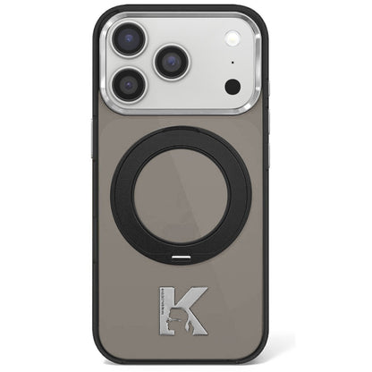 Coque MagSafe pour Apple iPhone 18 Pro Max / 17 Pro Max, Karl Lagerfeld, Support Anneau IML Kameo Métal, Noire