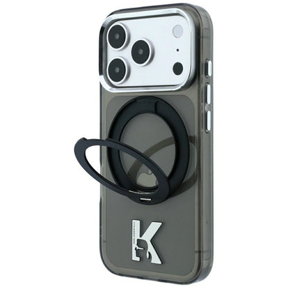 Coque MagSafe pour Apple iPhone 18 Pro Max / 17 Pro Max, Karl Lagerfeld, Support Anneau IML Kameo Métal, Noire