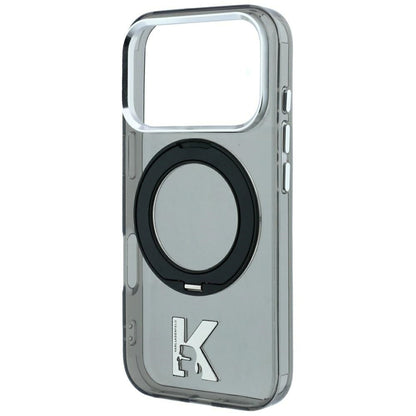 Coque MagSafe pour Apple iPhone 18 Pro Max / 17 Pro Max, Karl Lagerfeld, Support Anneau IML Kameo Métal, Noire