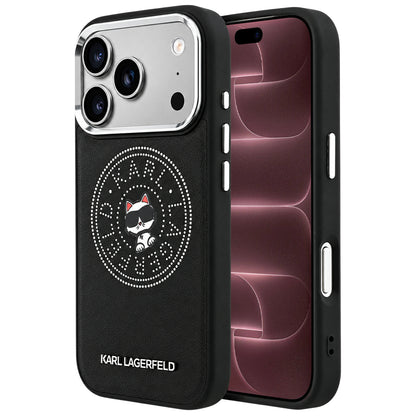 MagSafe Case for Apple iPhone 18 Pro Max / 17 Pro Max, Karl Lagerfeld, Point and Choupette Sketch, Black