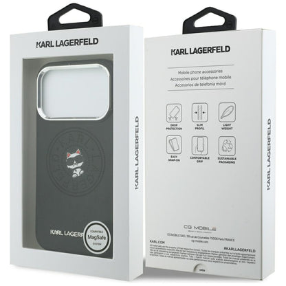 MagSafe Case for Apple iPhone 18 Pro Max / 17 Pro Max, Karl Lagerfeld, Point and Choupette Sketch, Black