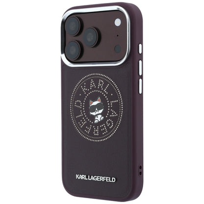 Coque MagSafe pour Apple iPhone 18 Pro Max / 17 Pro Max, Karl Lagerfeld, Point and Choupette Sketch, Bordeaux