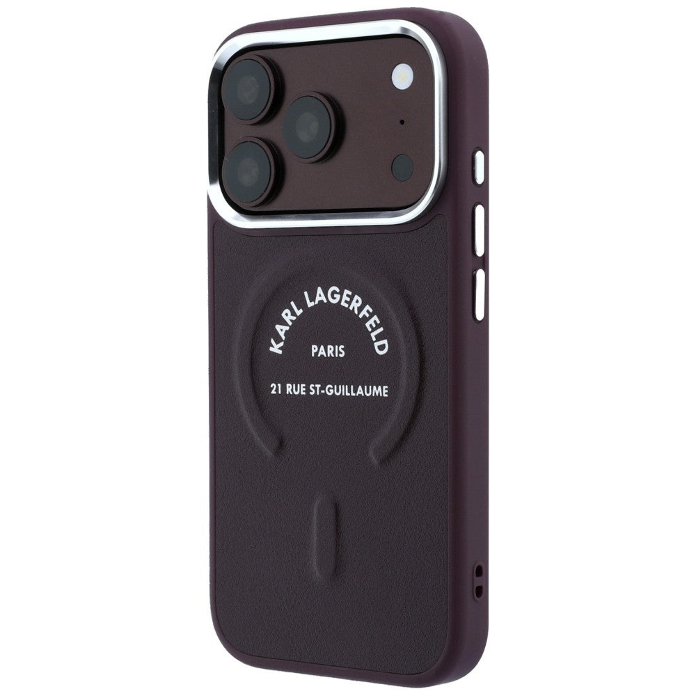 MagSafe Case for Apple iPhone 18 Pro Max / 17 Pro Max, Karl Lagerfeld, Ring Karl RSG Logo, Burgundy
