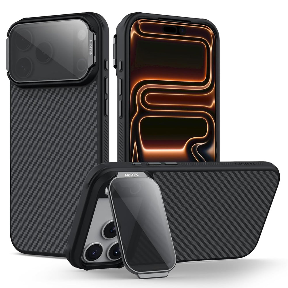 Coque MagSafe pour Apple iPhone 18 Pro Max / 17 Pro Max, Nillkin, CarboProp avec protection d'objectif noire transparente, noire