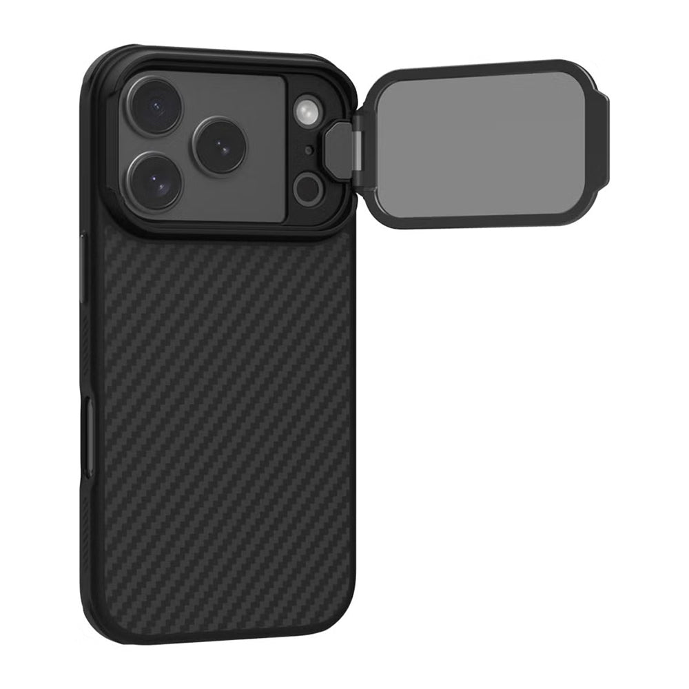 Coque MagSafe pour Apple iPhone 18 Pro Max / 17 Pro Max, Nillkin, CarboProp avec protection d'objectif noire transparente, noire