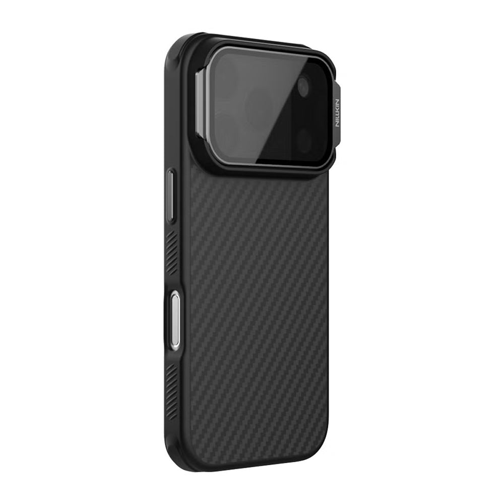 Coque MagSafe pour Apple iPhone 18 Pro Max / 17 Pro Max, Nillkin, CarboProp avec protection d'objectif noire transparente, noire
