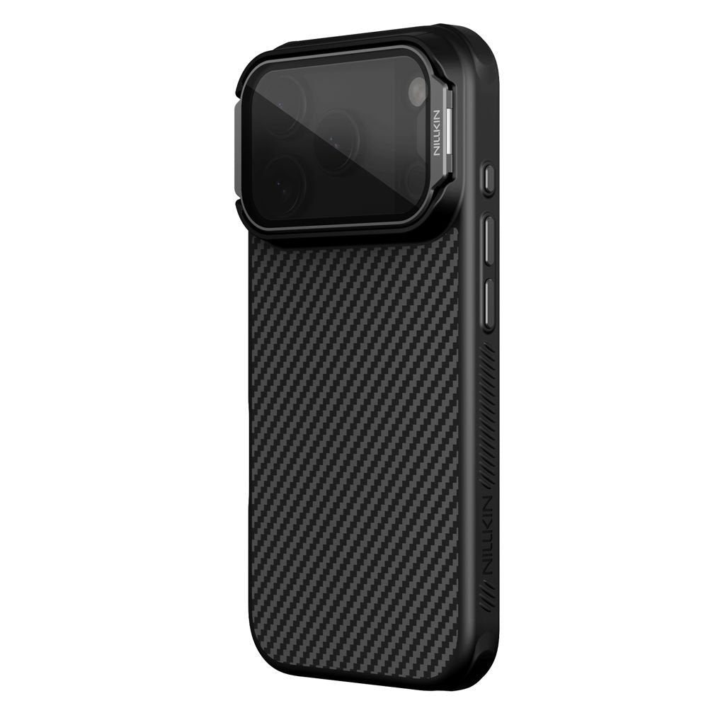 Coque MagSafe pour Apple iPhone 18 Pro Max / 17 Pro Max, Nillkin, CarboProp avec protection d'objectif noire transparente, noire