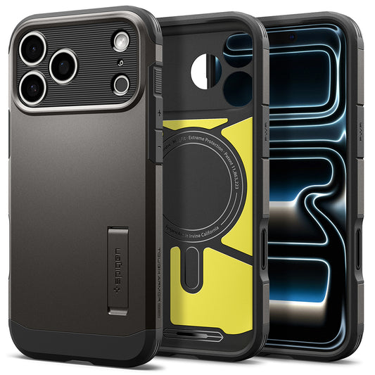 Coque MagSafe pour Apple iPhone 18 Pro Max / 17 Pro Max, Spigen, Tough Armor T, Gris ACS12137