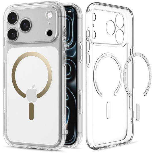 Coque MagSafe pour Apple iPhone 18 Pro Max / 17 Pro Max, Spigen, Ultra Hybrid, Or Transparent ACS12120
