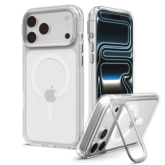 Coque MagSafe pour Apple iPhone 18 Pro Max / 17 Pro Max, Spigen, Ultra Hybrid Optik S, Argent Transparent ACS11908