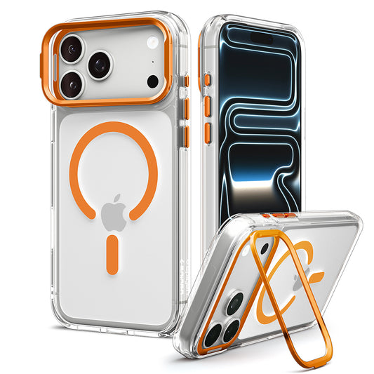 Coque MagSafe pour Apple iPhone 18 Pro Max / 17 Pro Max, Spigen, Ultra Hybrid Optik S, Transparent Orange ACS11910