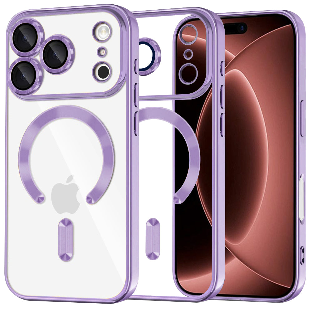 Coque MagSafe pour Apple iPhone 18 Pro Max / 17 Pro Max, Techsuit, Luxury Crystal, Violet Clair