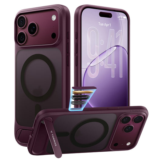 Coque MagSafe pour Apple iPhone 18 Pro Max / 17 Pro Max, Torras, Ostand L1 Guardian, Violet