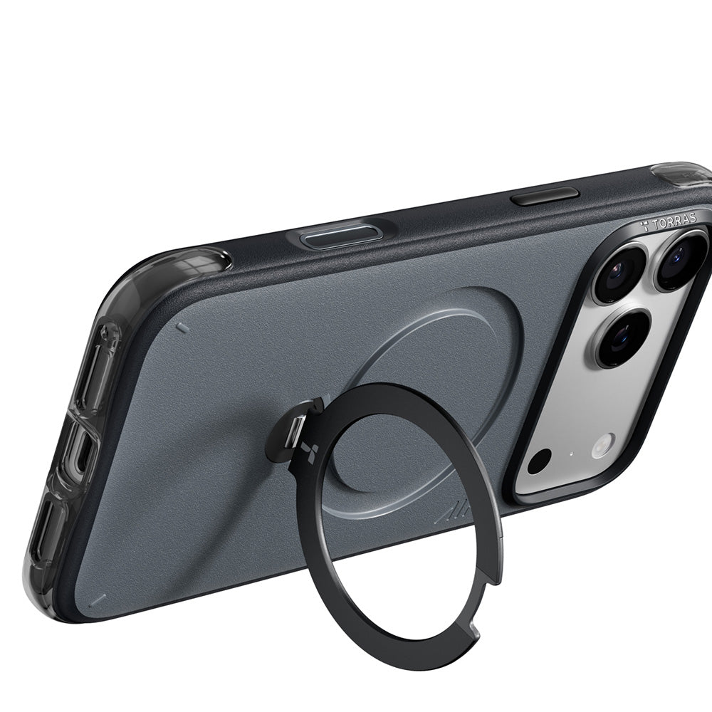 Coque MagSafe pour Apple iPhone 18 Pro Max / 17 Pro Max, Torras, Ostand Q3 Air Essential, Noire