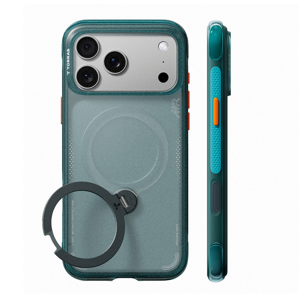 Coque MagSafe pour Apple iPhone 18 Pro Max / 17 Pro Max, Torras, Ostand Q3 Air, Vert