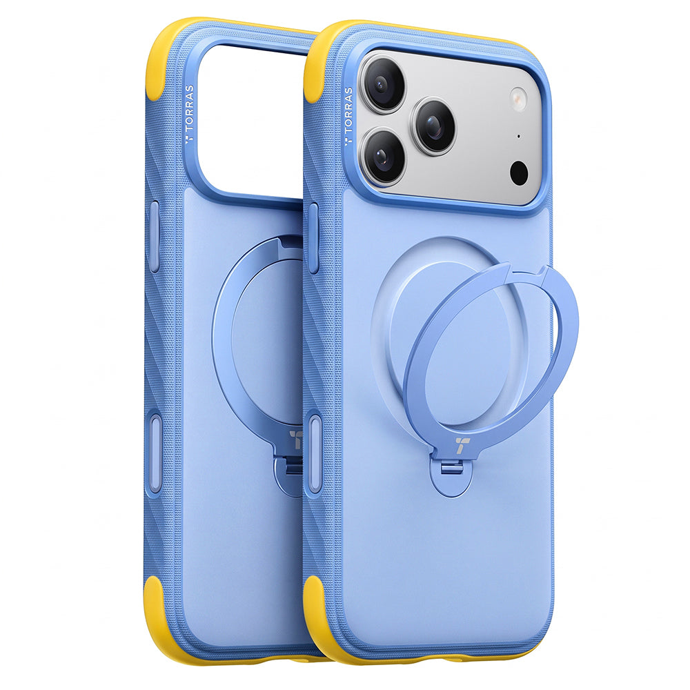 Coque MagSafe pour Apple iPhone 18 Pro Max / 17 Pro Max, Torras, Ostand Q3 Rugged, Bleu
