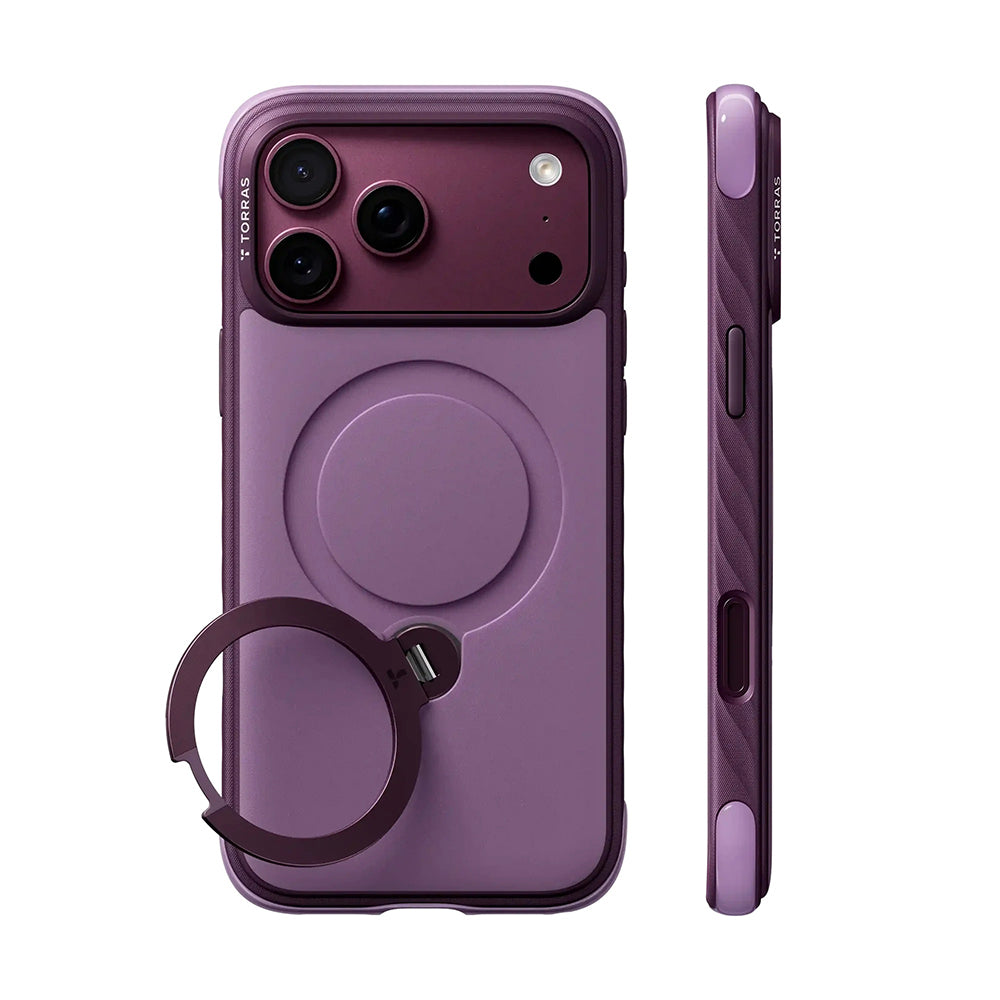Coque MagSafe pour Apple iPhone 18 Pro Max / 17 Pro Max, Torras, Ostand Q3 Rugged, Violet