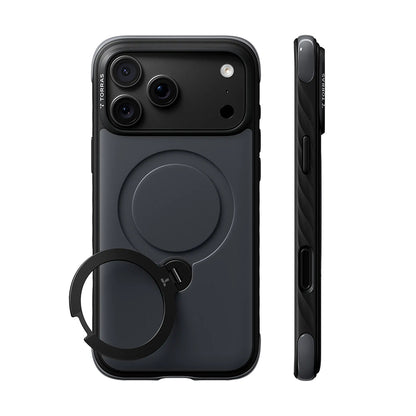 Coque MagSafe pour Apple iPhone 18 Pro Max / 17 Pro Max, Torras, Ostand Q3 Rugged, Noire