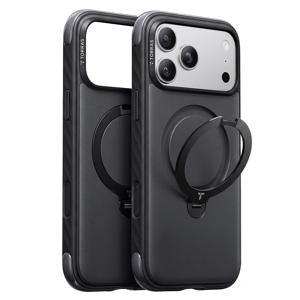 Coque MagSafe pour Apple iPhone 18 Pro Max / 17 Pro Max, Torras, Ostand Q3 Rugged, Noire