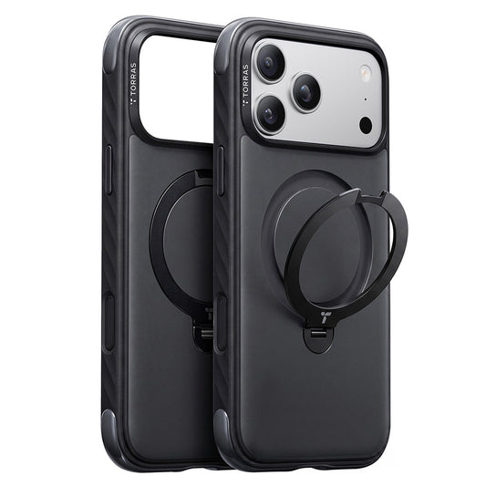 Coque MagSafe pour Apple iPhone 18 Pro Max / 17 Pro Max, Torras, Ostand Q3 Rugged, Noire