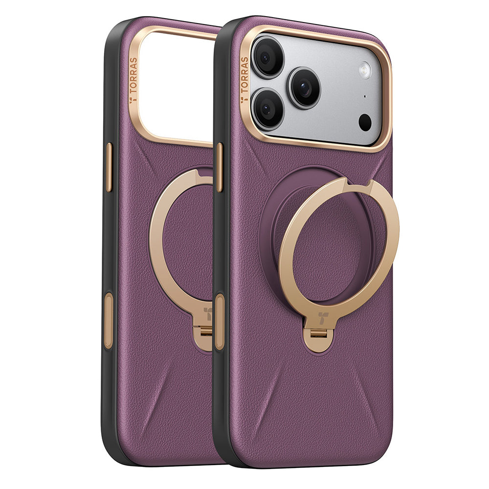 Coque MagSafe pour Apple iPhone 18 Pro Max / 17 Pro Max, Torras, QPRO Leather, Violet