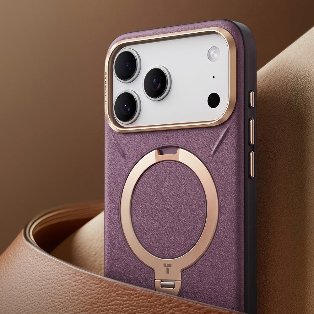 Coque MagSafe pour Apple iPhone 18 Pro Max / 17 Pro Max, Torras, Cuir QPRO, Noire