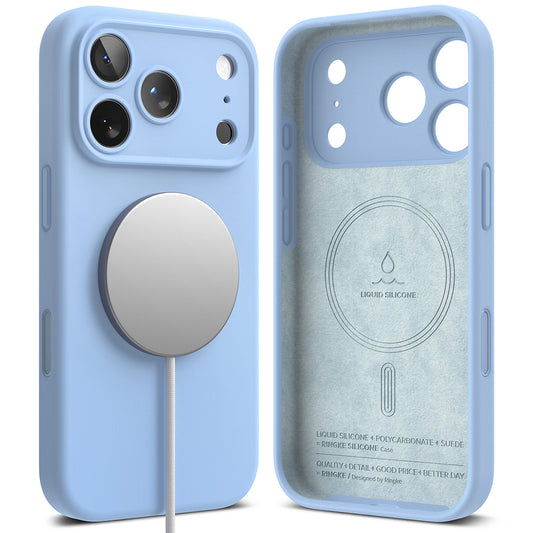 Coque MagSafe pour Apple iPhone 18 Pro Max, Ringke, Silicone, Bleu